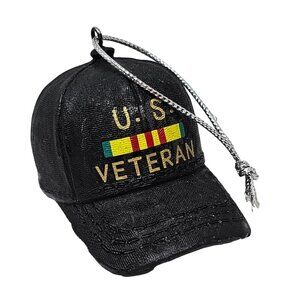 U.S. United States Veteran Baseball Cap Resin Christmas Ornament